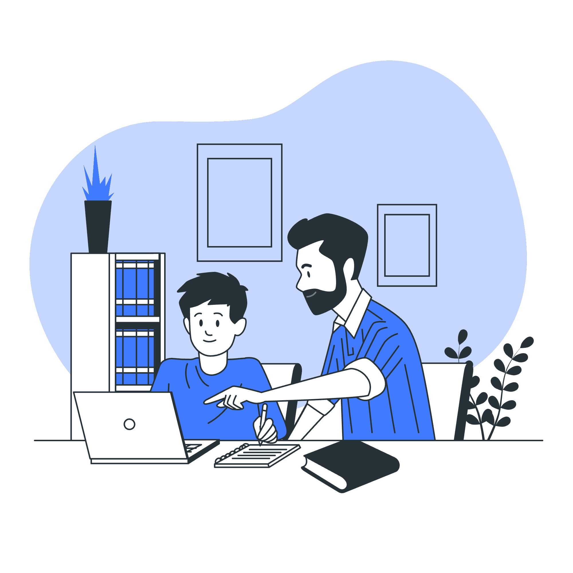 Student studying